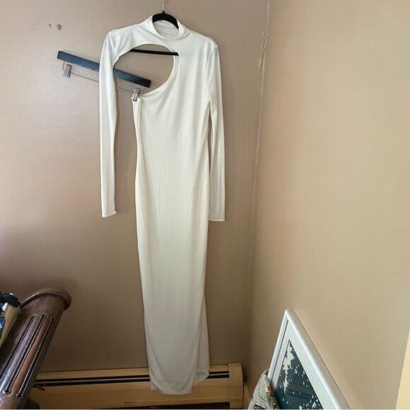 Not Yours To Keep Suzie maxi dress ivory stretch jersey tight cut out Revolve S - Picture 6 of 8